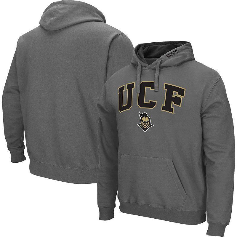 Mens Colosseum Charcoal UCF Knights Arch & Logo Pullover Hoodie Grey Product Image