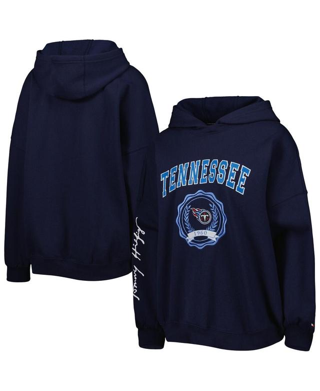 Womens Tommy Hilfiger Navy Tennessee Titans Becca Drop Shoulder Pullover Hoodie Product Image