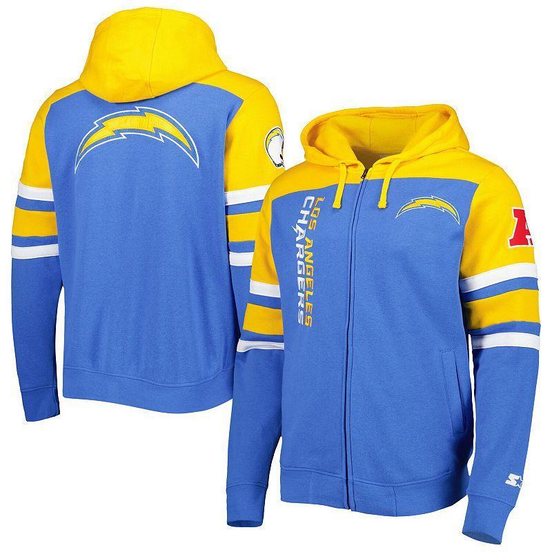 Mens Starter Royal Los Angeles Chargers Extreme Full-Zip Hoodie Jacket Product Image