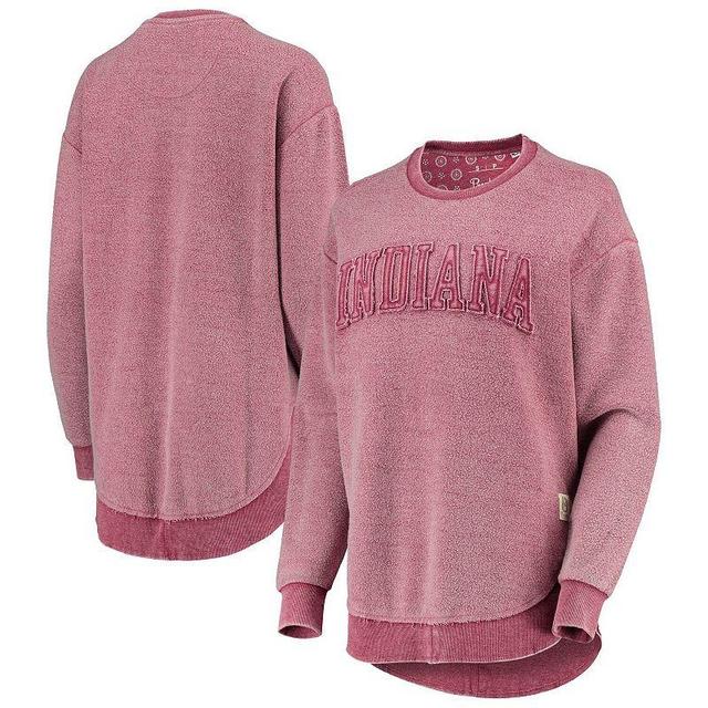 Womens Pressbox Crimson Indiana Hoosiers Ponchoville Pullover Sweatshirt Product Image