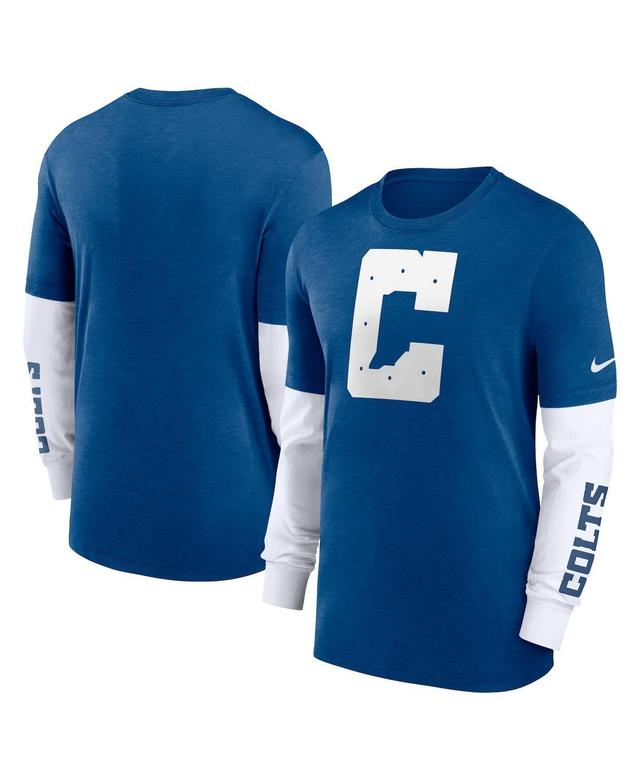 Mens Nike Heather Royal Indianapolis Colts Slub Fashion Long Sleeve T-shirt Product Image