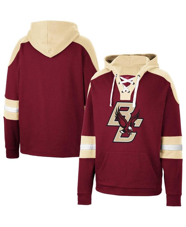 Mens Colosseum Maroon Boston College Eagles Lace-Up 4.0 Pullover Hoodie Product Image