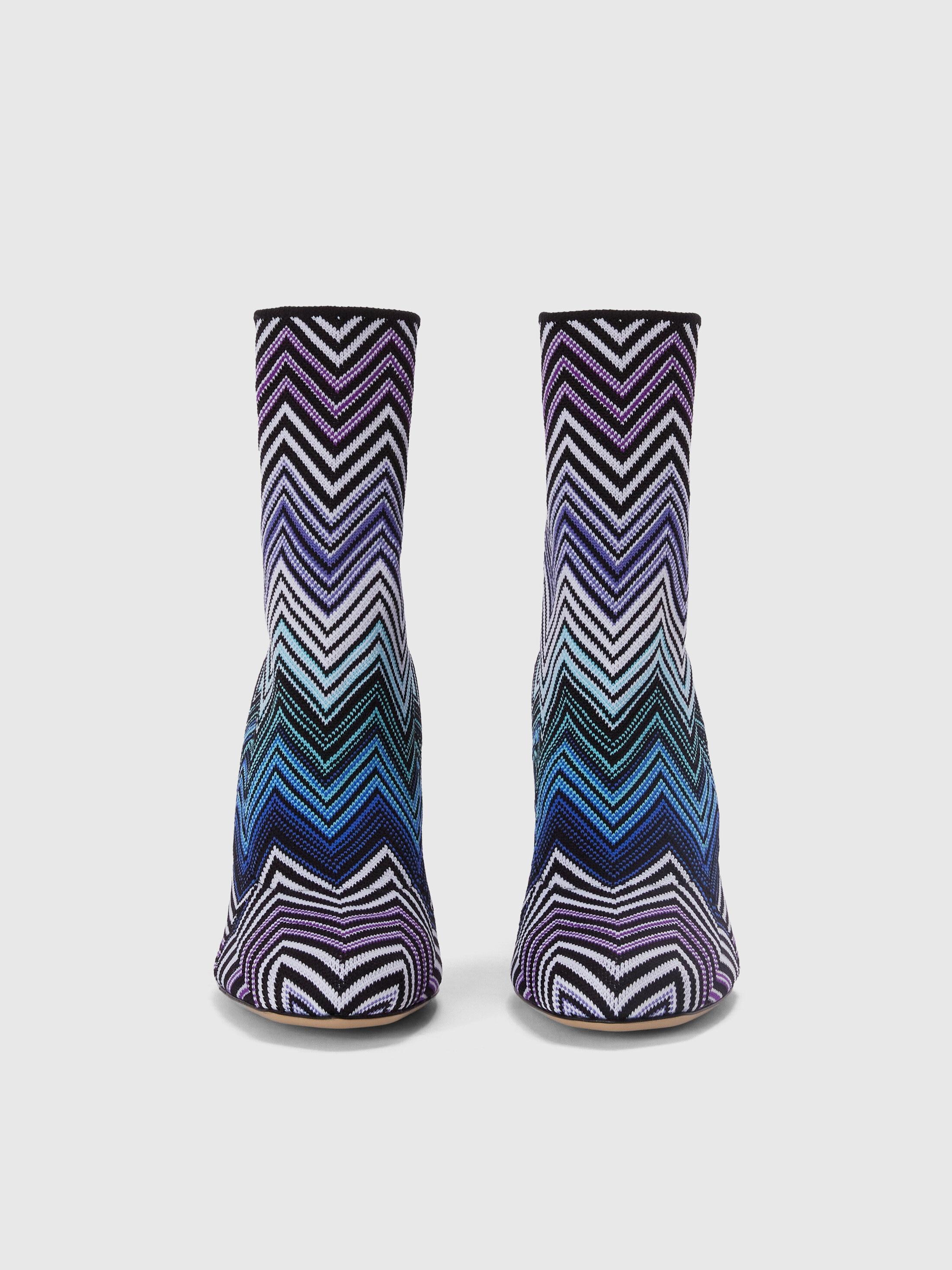 Ankle boots in zig zag fabric with culture heel Product Image