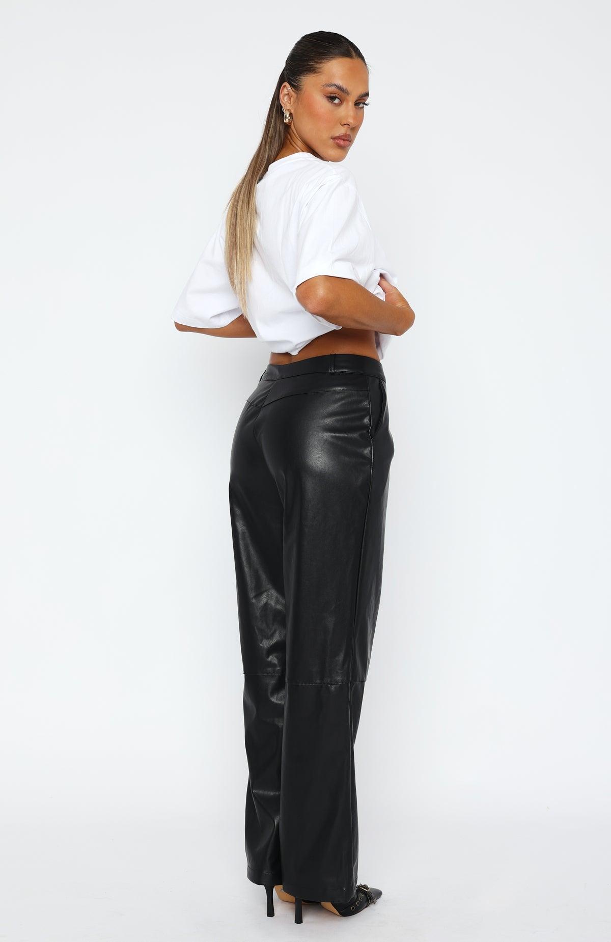 Catch My Vibe PU Pants Black Product Image