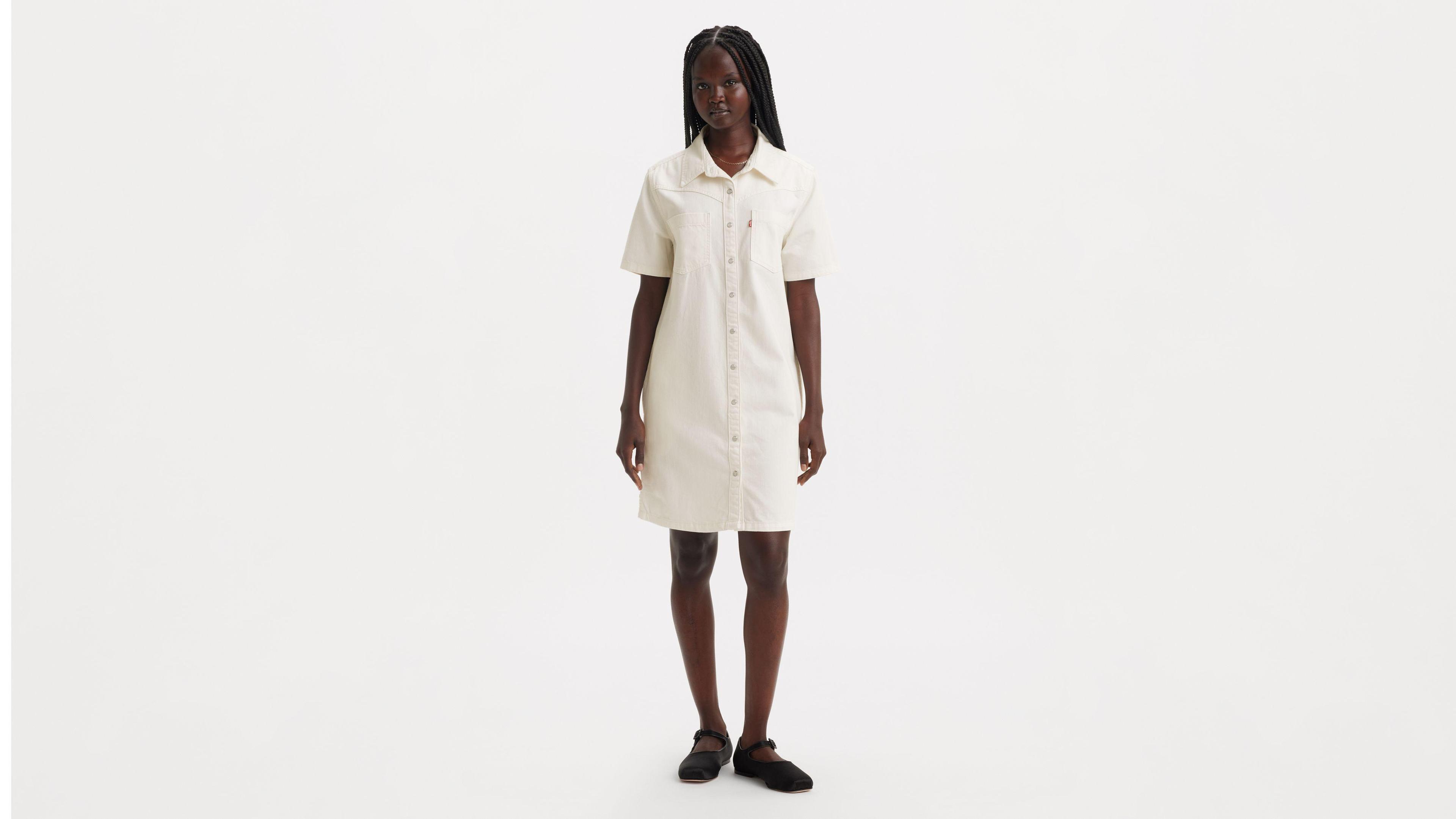 Louisa Short Sleeve Denim Dress Product Image