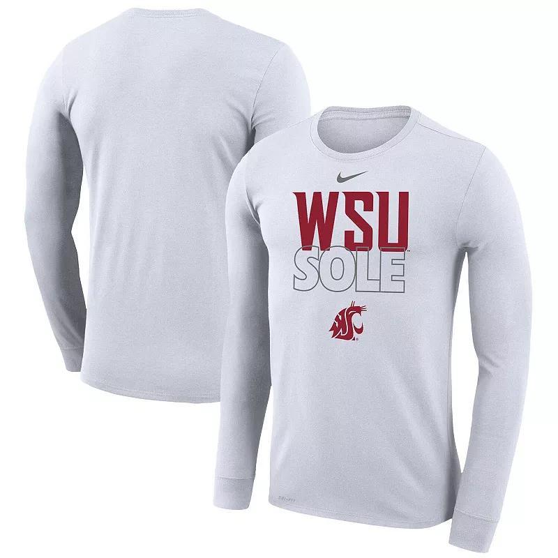 Nike White Washington State Cougars 2023 On Court Bench Long Sleeve T-Shirt, Mens Product Image