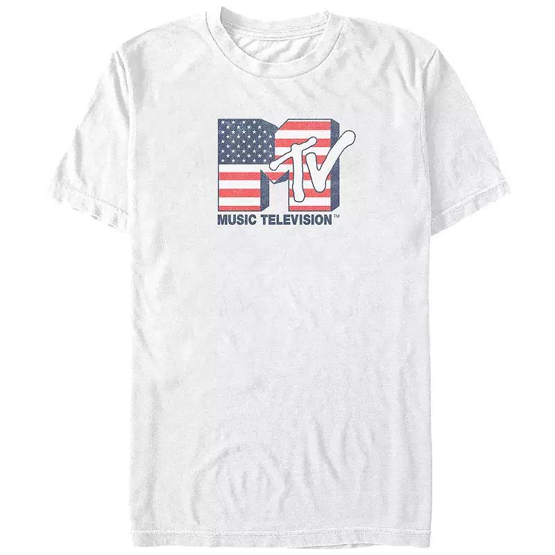 Big & Tall MTV USA Flag Print Logo Graphic Tee, Mens Product Image