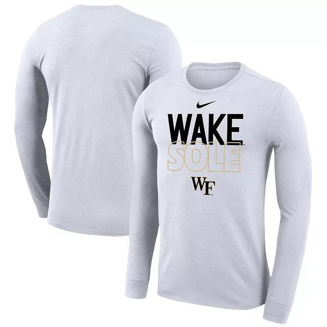 Nike White Wake Forest Demon Deacons 2023 On Court Bench Long Sleeve T-Shirt, Mens Product Image