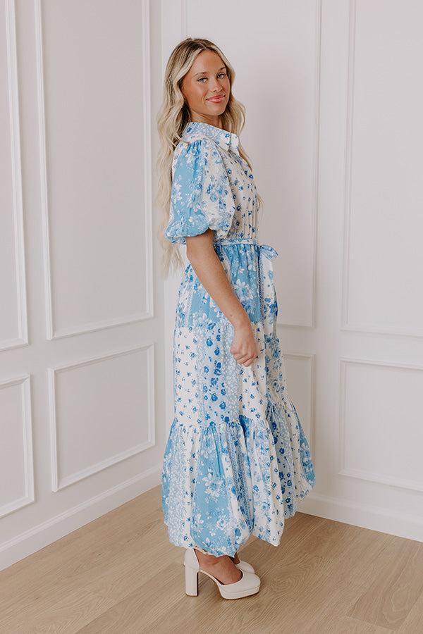 Love-Struck Floral Midi in Sky Blue Product Image