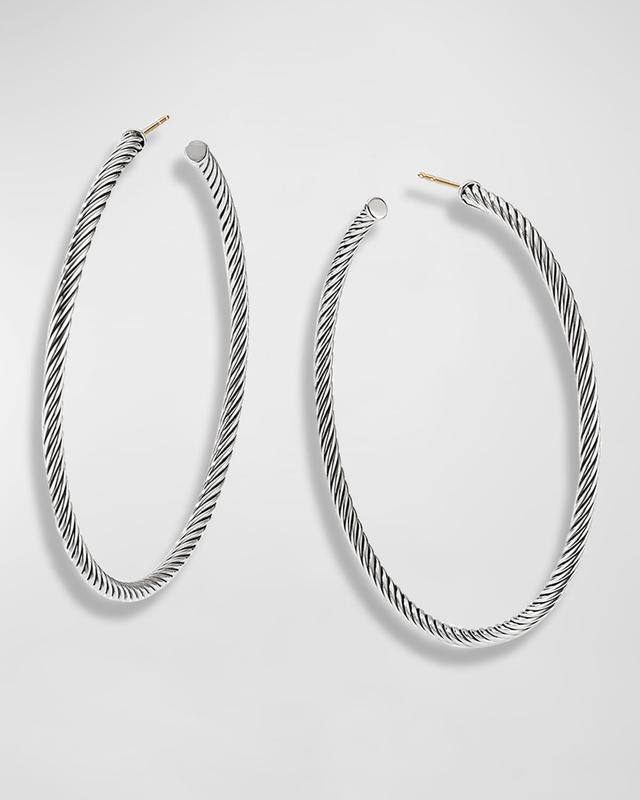 Womens Sculpted Cable Hoop Earrings Product Image