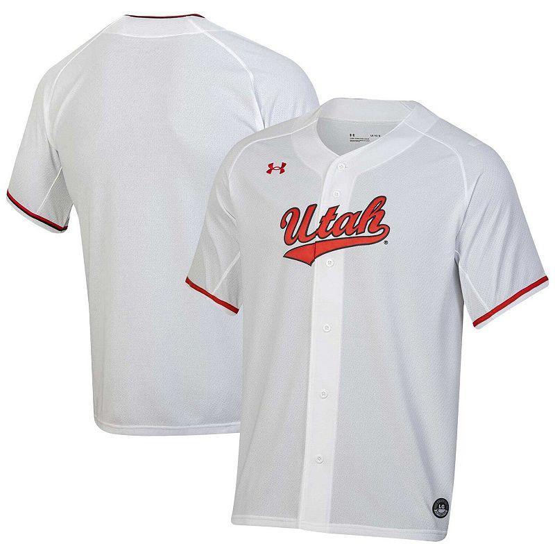 Mens Under Armour White Utah Utes Replica Baseball Jersey Product Image