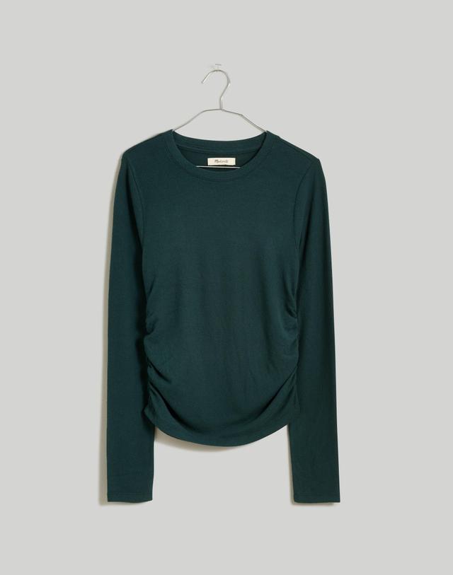 Brushed Jersey Ruched Long-Sleeve Tee Product Image