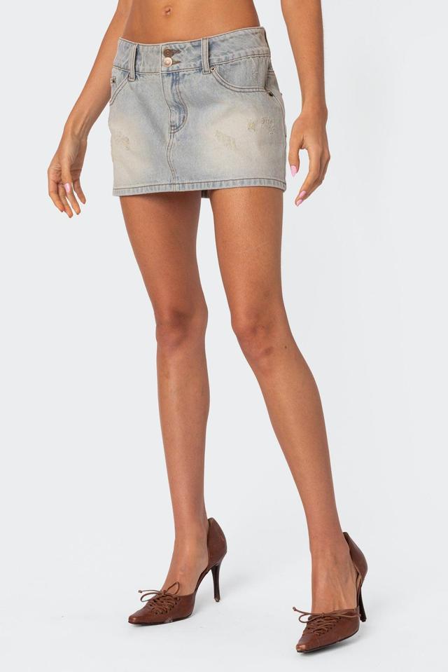 Rumble Washed Denim Mini Skirt Product Image