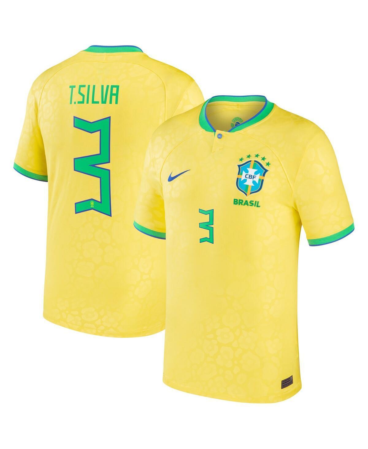 Mens Nike Thiago Silva Yellow Brazil National Team 2022/23 Replica Home Jersey Product Image