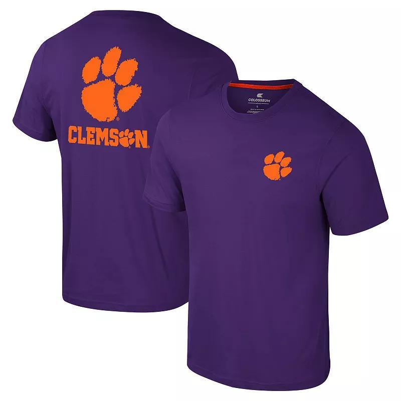 Mens Colosseum Clemson Tigers Logo Lockup 2-Hit Active Blend T-Shirt Product Image