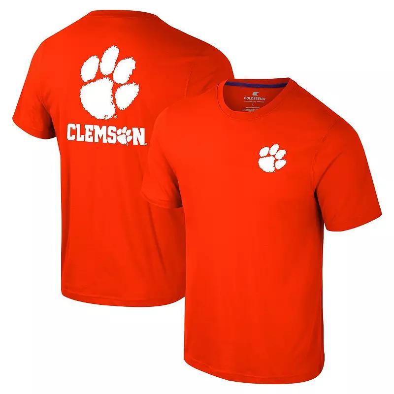 Mens Colosseum Clemson Tigers Logo Lockup 2-Hit Active Blend T-Shirt Product Image