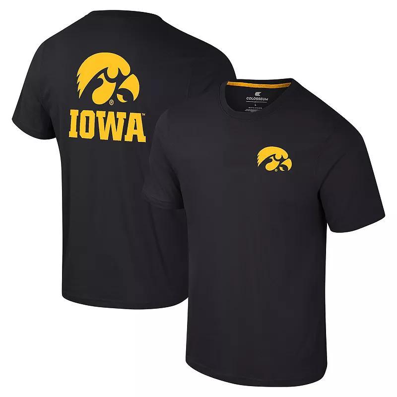 Mens Colosseum Iowa Hawkeyes Logo Lockup 2-Hit Active Blend T-Shirt Product Image