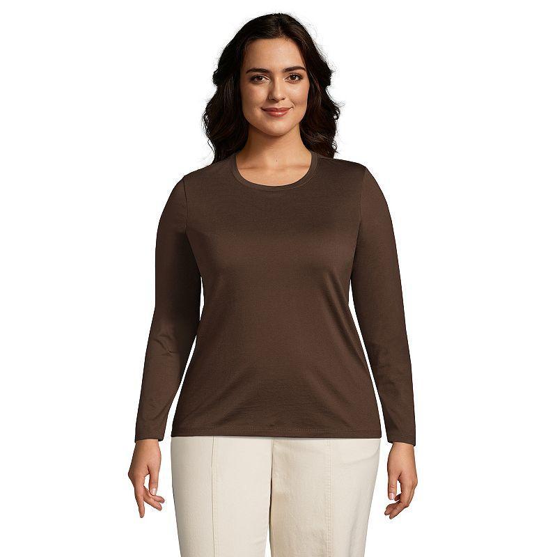 Plus Size Lands End Relaxed Supima Cotton Crewneck Tee, Womens Purple Cloud Product Image