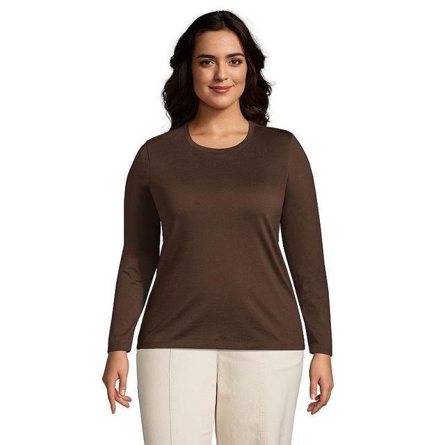 Plus Size Lands End Relaxed Supima Cotton Crewneck Tee, Womens Rich Red Product Image