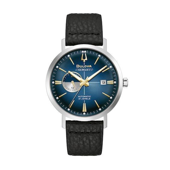 Men's Bulova Aerojet Automatic Strap Watch with Blue Dial (Model: 96B374) Product Image