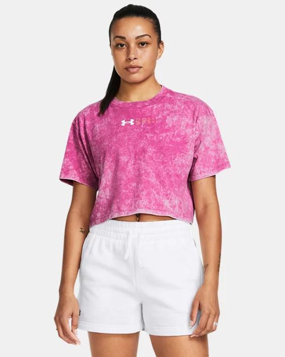 Women's UA Wash Logo Repeat Crop Short Sleeve Product Image