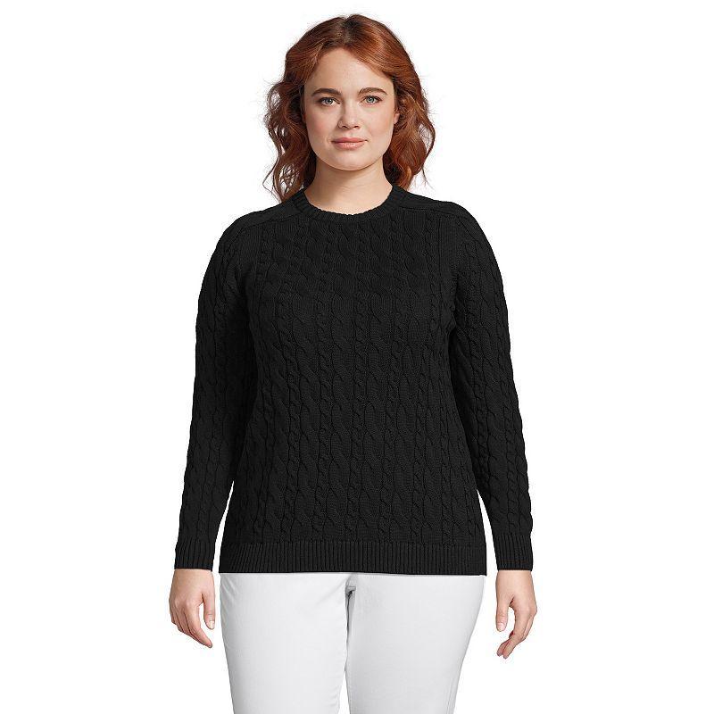 Plus Size Lands End Drifter Cable-Knit Sweater, Womens Product Image