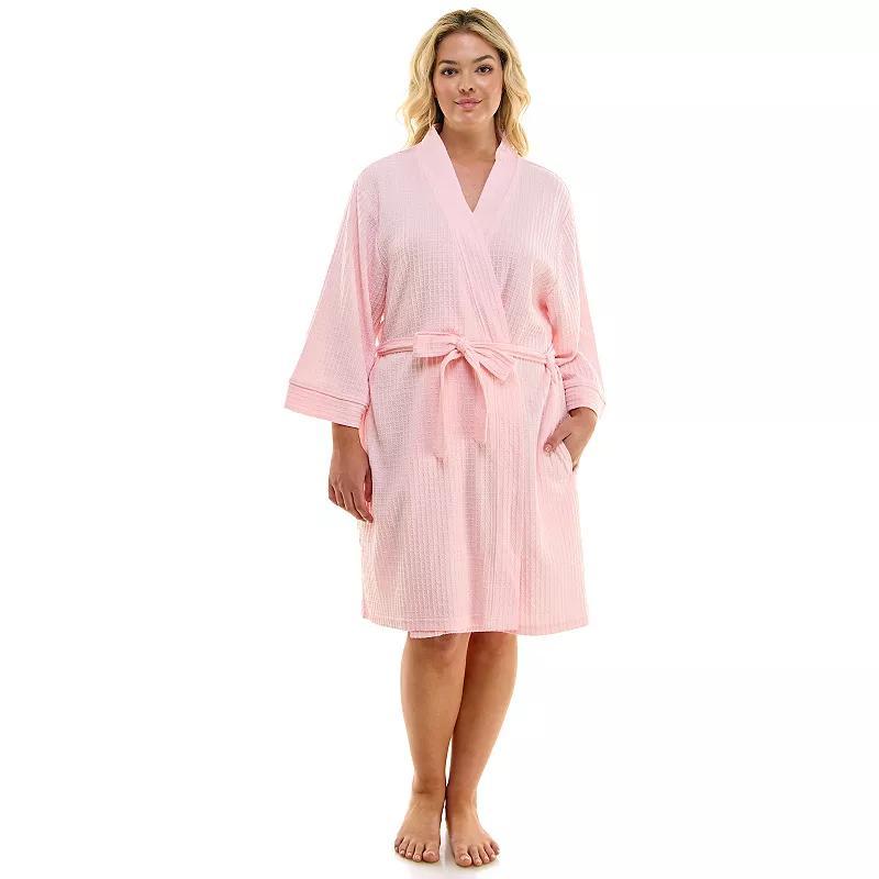 Plus Size Croft & Barrow Kimono Robe, Womens Brt Blue Product Image