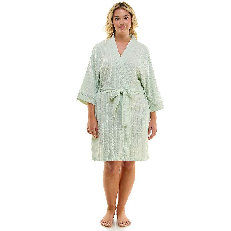 Plus Size Croft & Barrow Kimono Robe, Womens Brt Blue Product Image