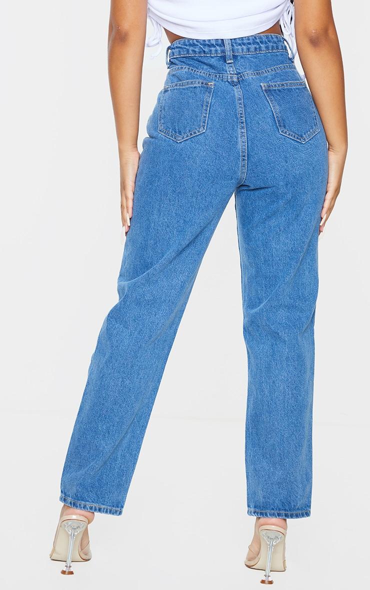 PRETTYLITTLETHING Petite Light Blue Straight Leg Jeans Product Image