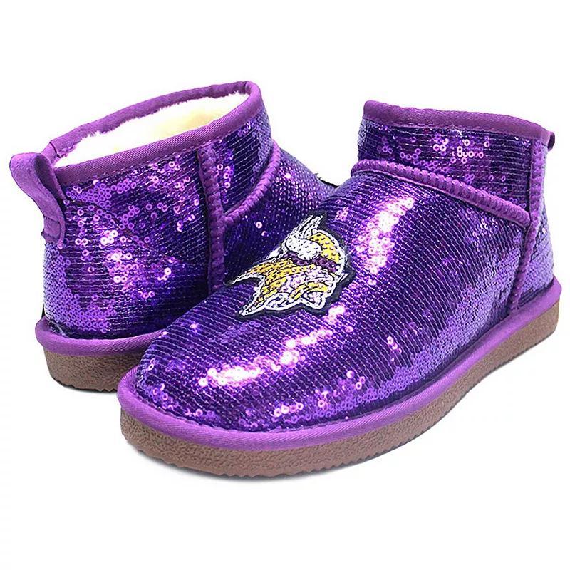 Womens Cuce Minnesota Vikings Sequin Ankle Boots Product Image