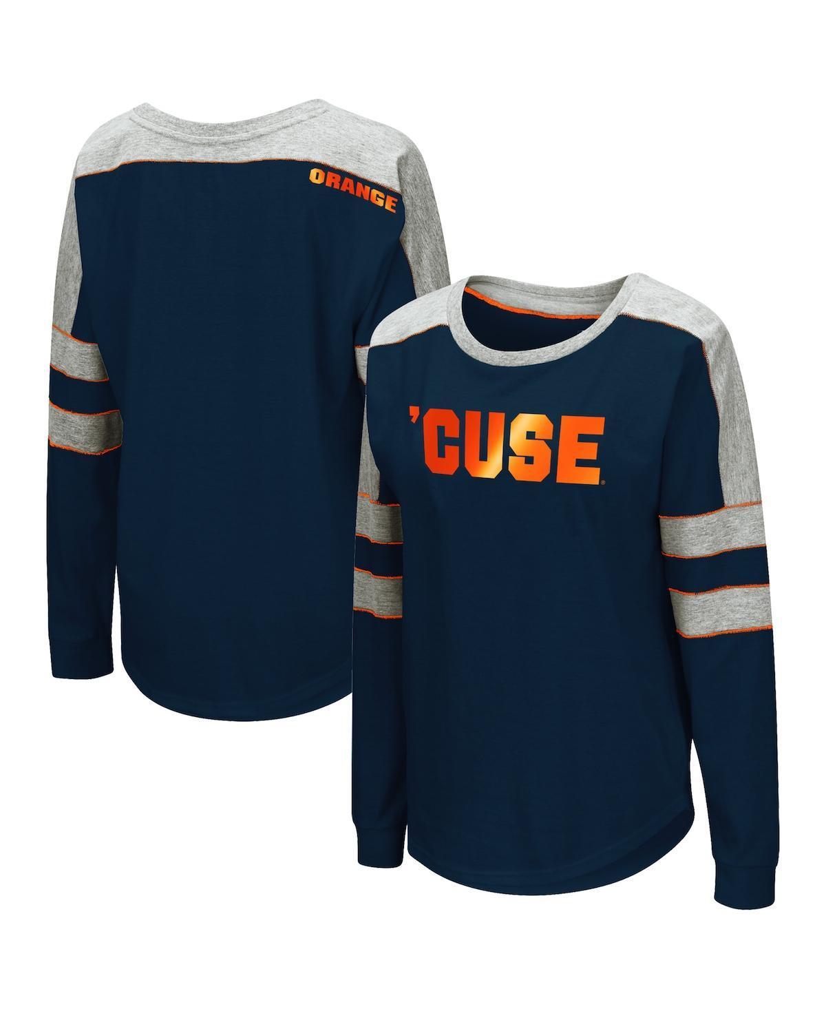 Womens Colosseum Syracuse Orange Trey Dolman Long Sleeve T-Shirt Blue Product Image