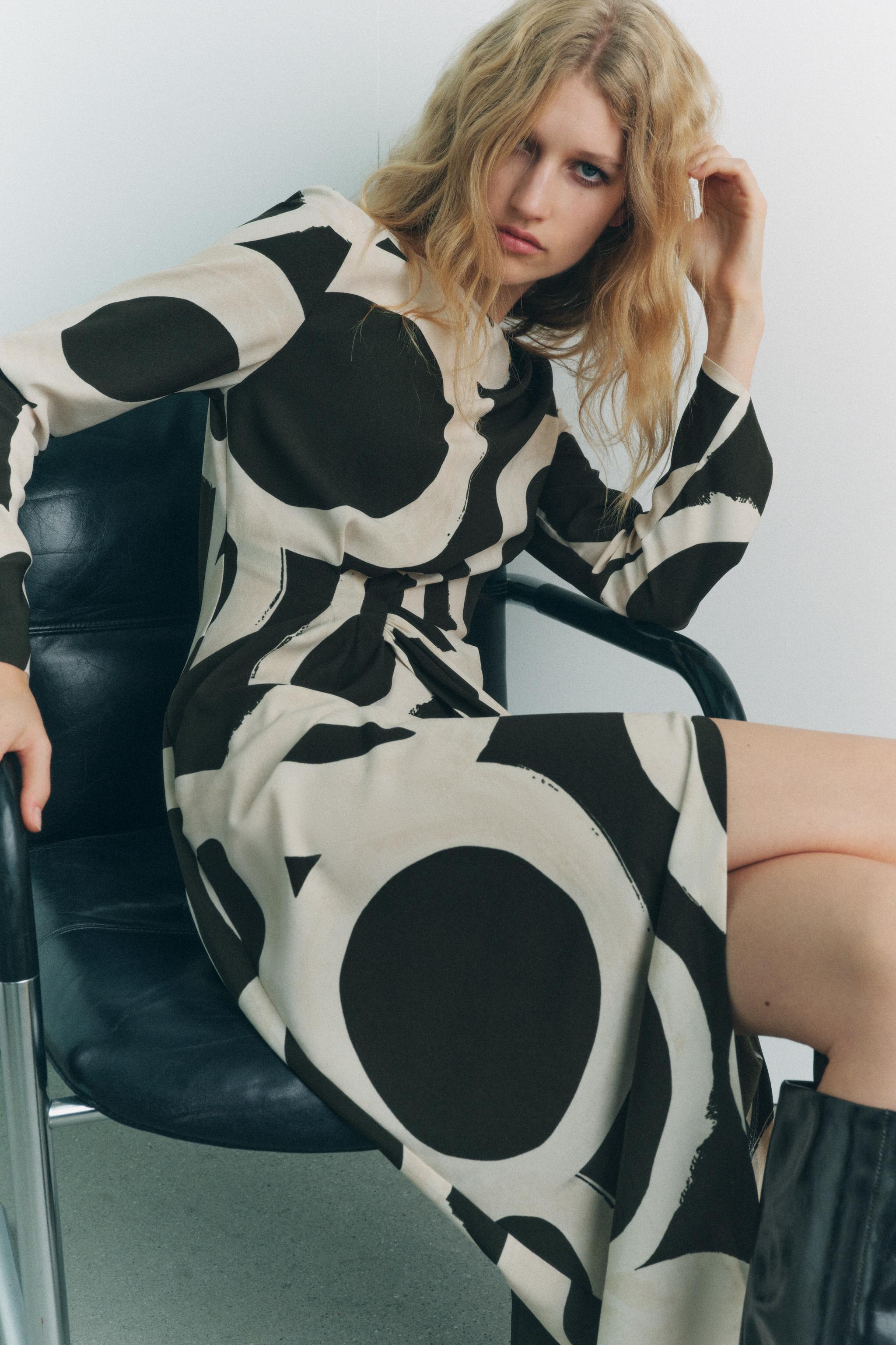 PRINTED MIDI DRESS Product Image