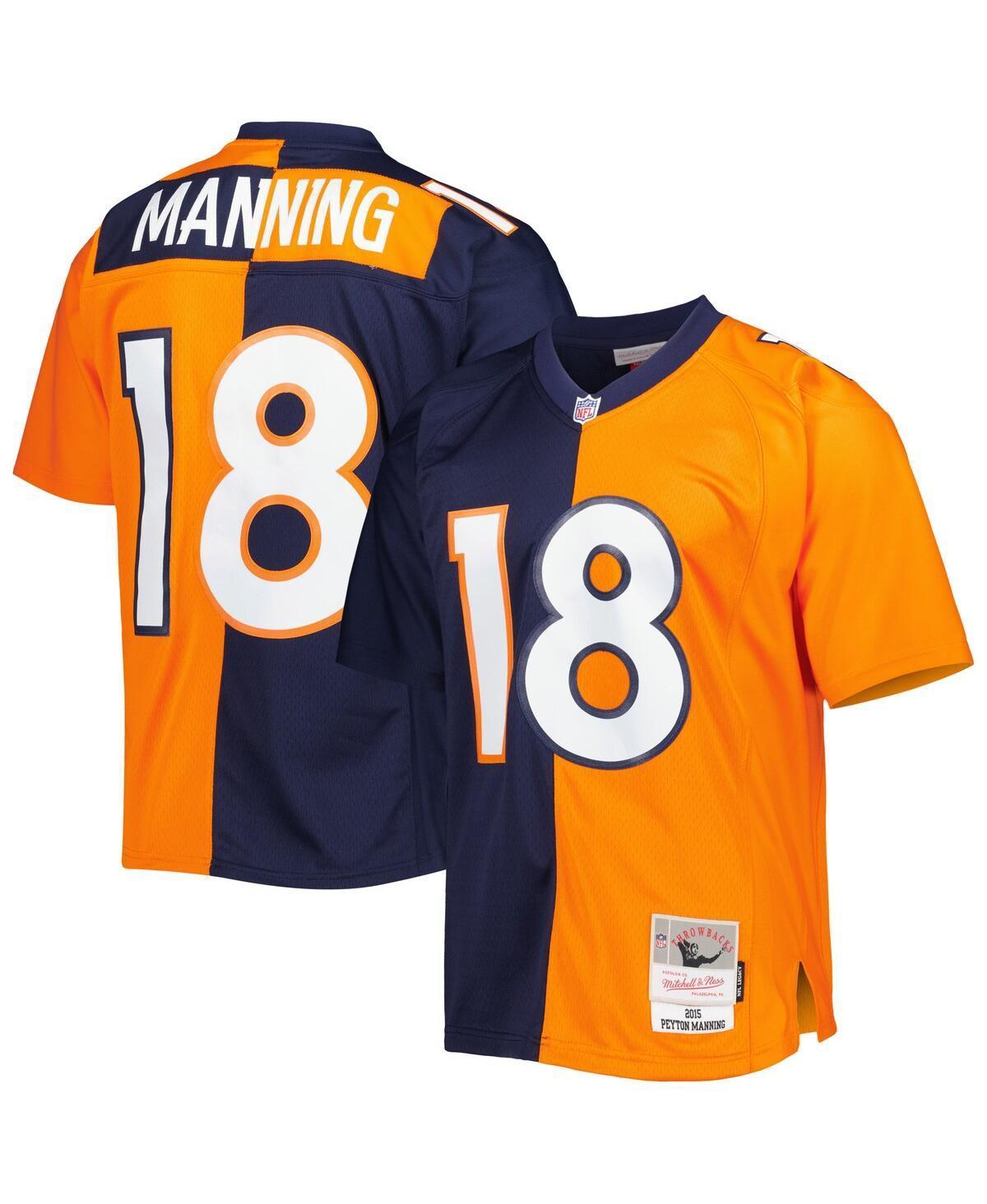 Mens Mitchell & Ness Peyton Manning Navy, Orange Denver Broncos 2015 Split Legacy Replica Jersey - Navy, Orange Product Image