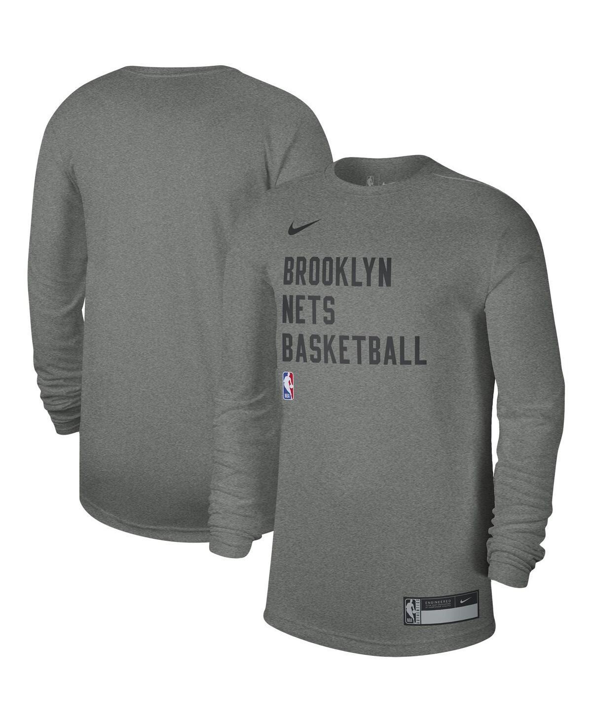 Unisex Nike Heather Gray Brooklyn Nets 2023/24 Legend On-Court Practice Long Sleeve T-Shirt, Mens Product Image