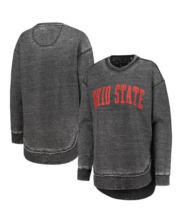 Womens Pressbox Ohio State Buckeyes Vintage Wash Pullover Sweatshirt Product Image