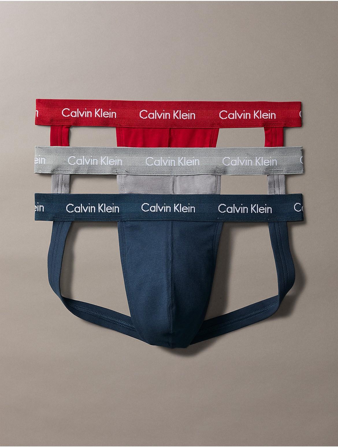 Calvin Klein Mens Cotton Stretch 3-Pack Jock Strap - Multi - XL Product Image