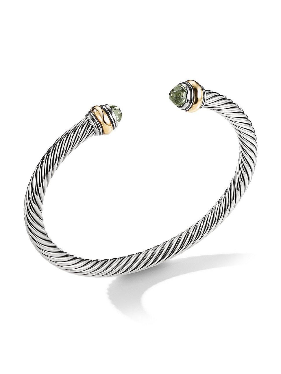 Womens Classic Cable Bracelet In Sterling Silver Product Image