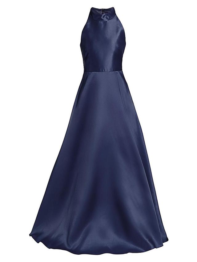 Womens Halter Satin Ball Gown Product Image