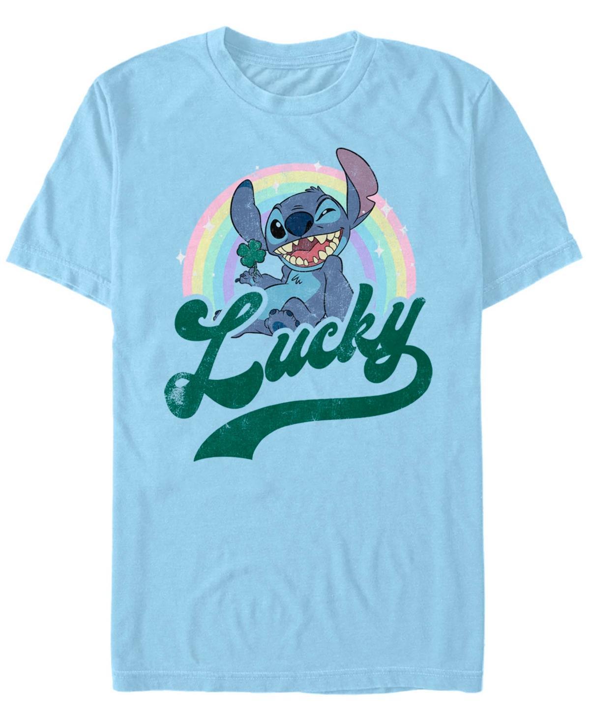 Mens Lilo Stitch Lucky Rainbow Short Sleeve T-shirt Product Image