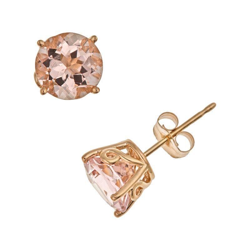 Celebration Gems 14k Gold Morganite Stud Earrings, Womens, Pink Product Image