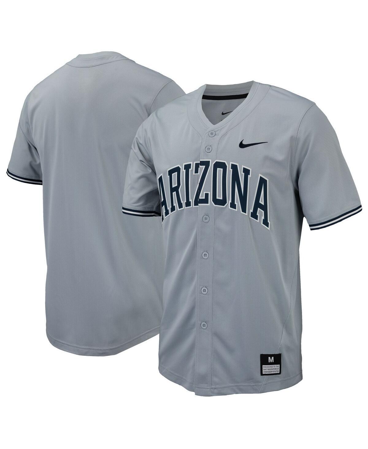 Mens Nike Gray Arizona Wildcats Replica Full-Button Baseball Jersey Product Image