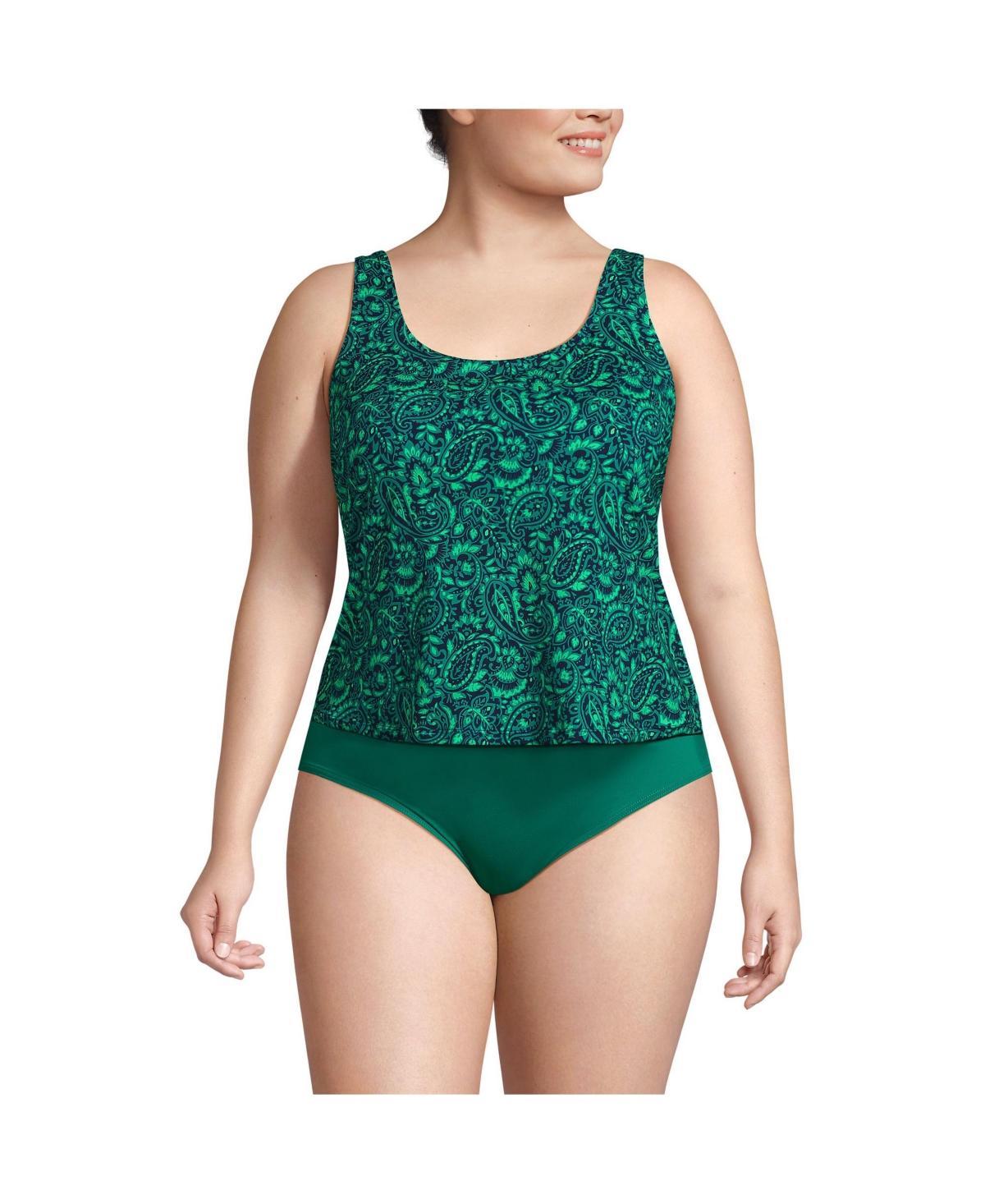 Women's Chlorine Resistant One Piece Scoop Neck Fauxkini Swimsuit Product Image