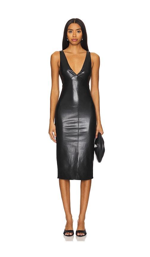 Liv Faux Leather Midi Dress Product Image