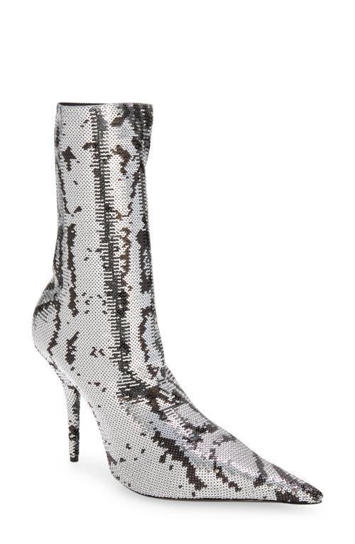 Balenciaga Womens Knife Sequin High Heel Sock Booties Product Image