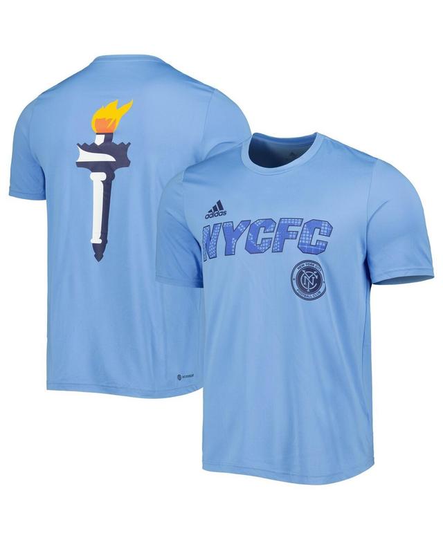 Mens adidas Blue New York City FC Team Jersey Hook AEROREADY T-Shirt Product Image