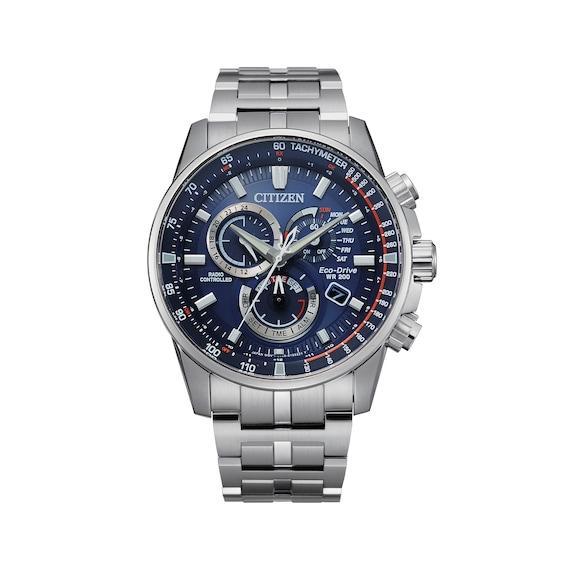 Men's Citizen Eco-DriveÂ® Pcat Chronograph Black Watch (Model: Cb5887-55H) Product Image