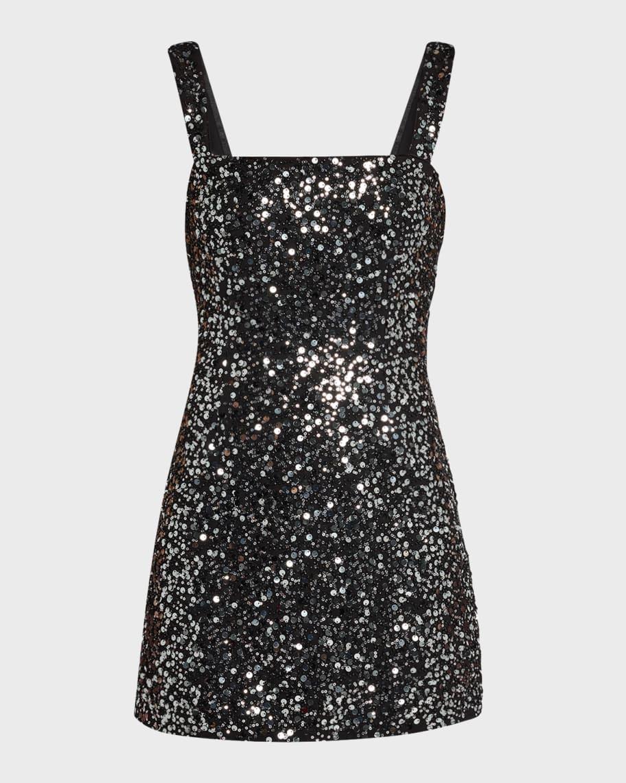 Benson Sequined Bodycon Square-Neck Mini Dress Product Image