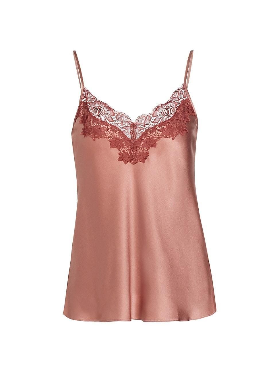 Womens Lace-Trim Silk Cami Product Image