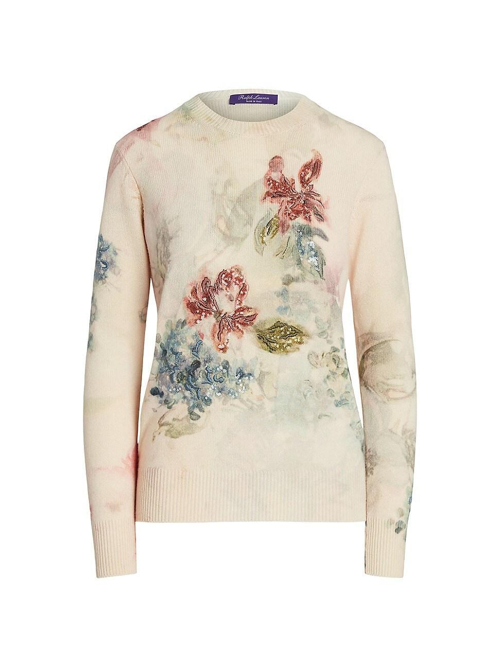 Womens Embellished Cashmere Sweater Product Image