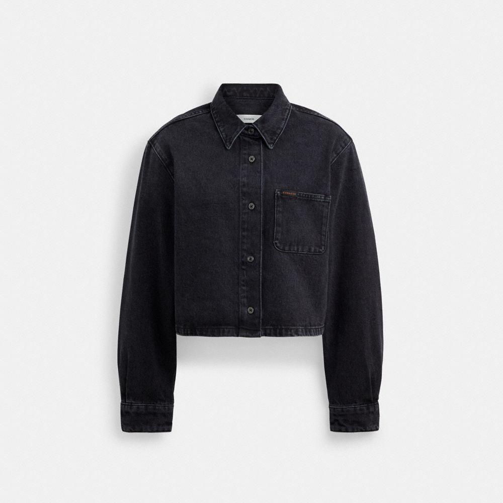 Cropped Denim Button Down In Organic Cotton Product Image